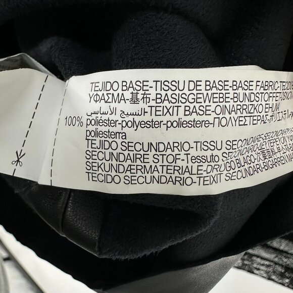 Zara Faux Leather Dress Lace Ruffle Mini Cocktail Sheath Black Sheer Long Sleeve - Picture 9 of 9